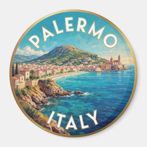 Palermo Sicily Coastal Travel Scene ☀️ Magnet