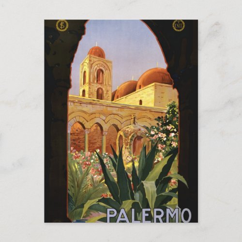 Palermo Sicily Italian Travel Poster 1920 ENIT Postcard