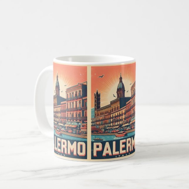Palermo sicily italian vintage souvenir gifts coffee mug (Front Left)