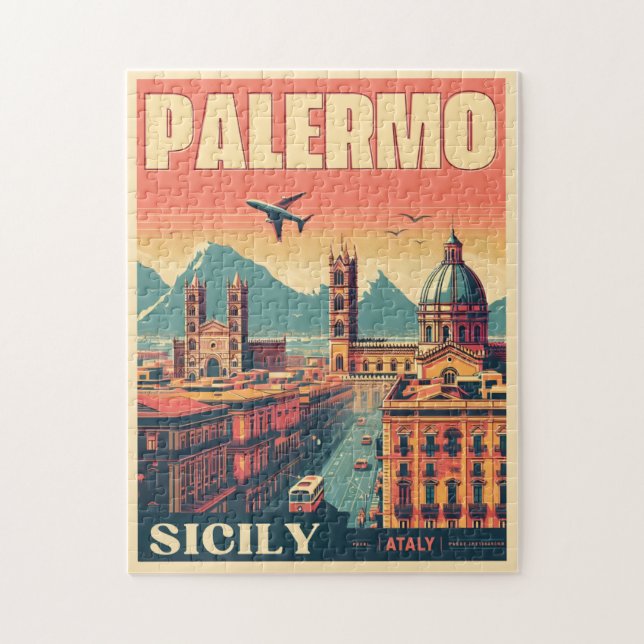 Palermo sicily italian vintage souvenir gifts jigsaw puzzle (Vertical)