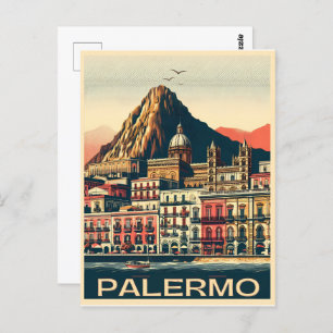 Palermo sicily italian vintage souvenir gifts postcard