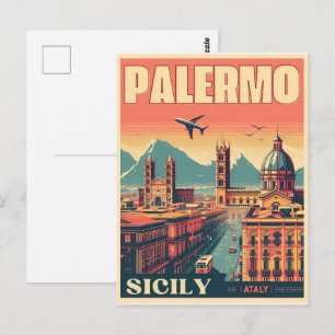 Palermo sicily italian vintage souvenir gifts postcard