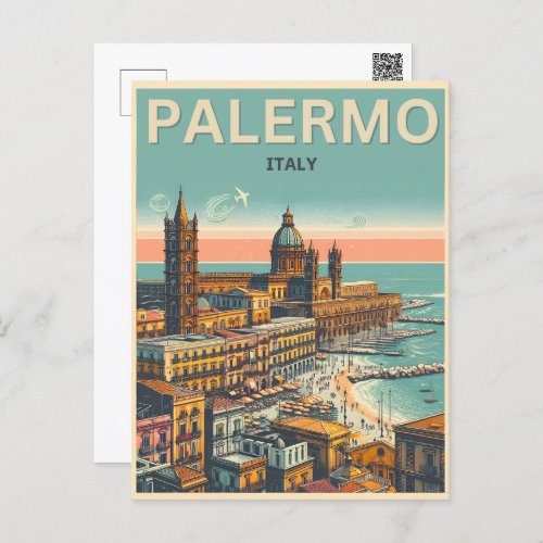 Palermo sicily italian vintage souvenir gifts postcard