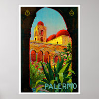 Palermo Sicily Italy Travel Art Poster
