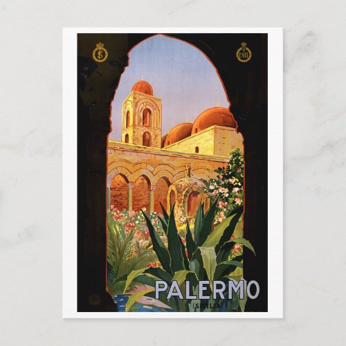 Palermo Sicily Italy vintage travel Postcard