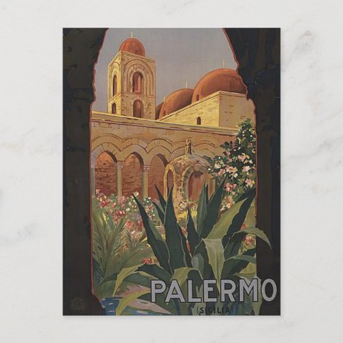 Palermo Sicily Vintage Travel Postcard