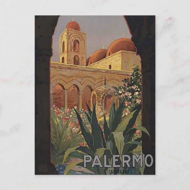 Palermo Sicily Vintage Travel Postcard (Front)