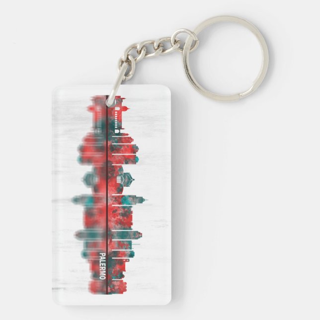 Palermo Skyline Keychain (Back)