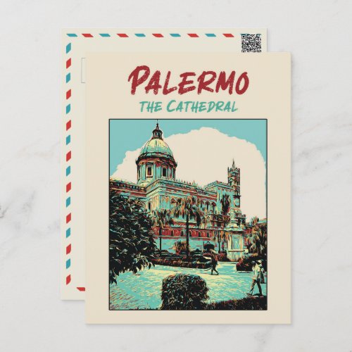 Palermo The Cathedral illustration Sicily Italy P Postcard