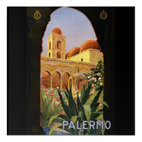 Palermo Vintage Travel Poster Acrylic Print