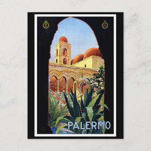 "Palermo" Vintage Travel Poster Postcard