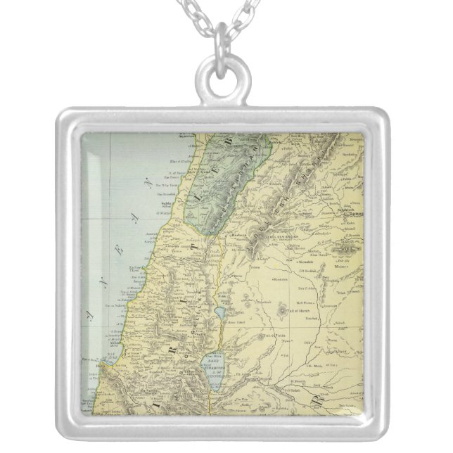 Palestine 4 silver plated necklace (Front)