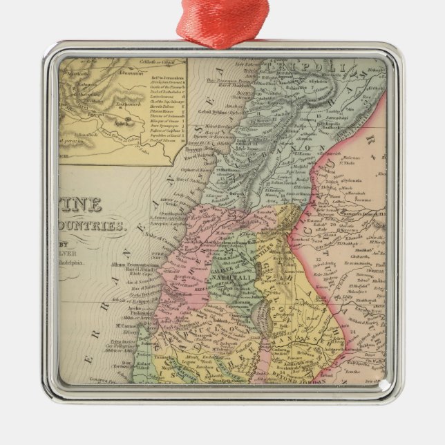 Palestine and Adjacent Countries 2 Metal Ornament (Front)