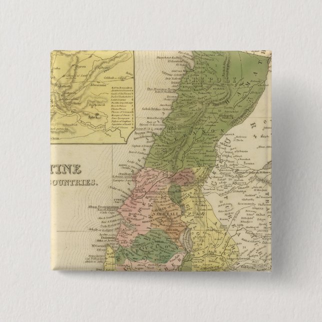 Palestine and Adjacent Countries Pinback Button (Front)