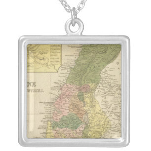 Palestine and Adjacent Countries Silver Plated Necklace