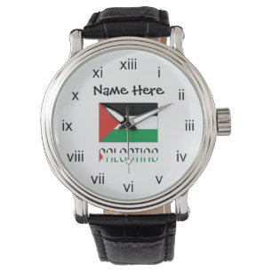 Palestine and Palestinian Flag Personalized  Watch