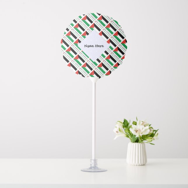 Palestine and Palestinian Flag Tiled Personalized  Balloon (In SItu)