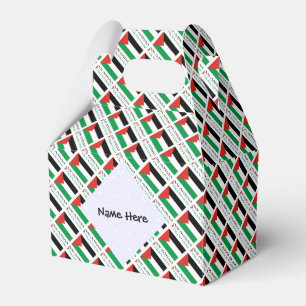 Palestine and Palestinian Flag Tiled with Your Nam Favor Boxes