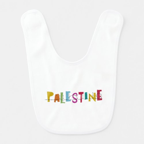 PALESTINE Arabic Name  Colorful  Baby Bib