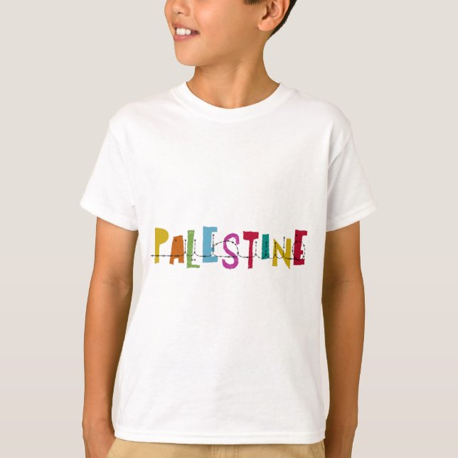 PALESTINE Arabic Name  Colorful kids design Hoodie T-Shirt (Front)