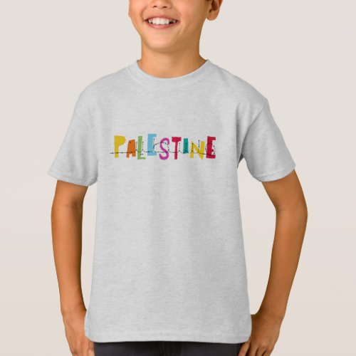 PALESTINE Arabic Name  Colorful kids T_Shirt