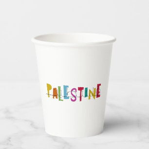 PALESTINE Arabic Name Colorful  Paper Cups