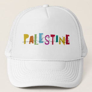 PALESTINE Arabic Name Colorful Trucker Hat