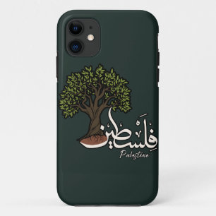 Palestine Arabic word with Palestinian Olive Tree iPhone 11 Case