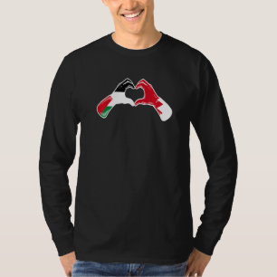 Palestine Bahrain Flag Palestinian Bahrainian Hea T-Shirt