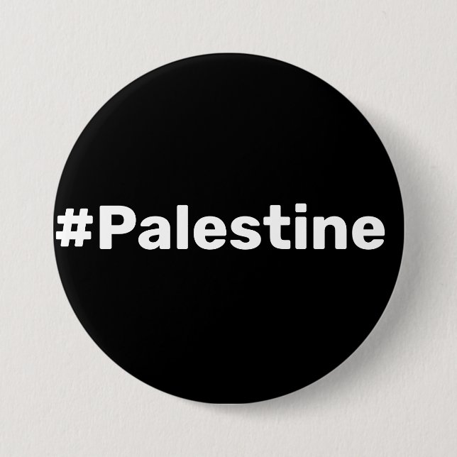 #Palestine basic simple text supporting Gaza  Button (Front)