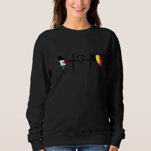 Palestine Belgium Flag Palestinian Belgian Heartbe Sweatshirt