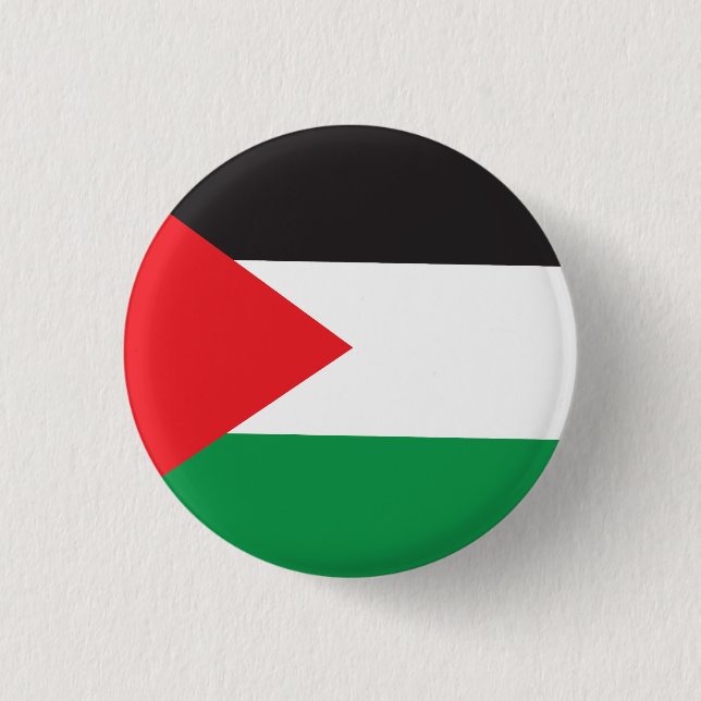 Palestine Button, Patriotic Palestinian Flag Button (Front)