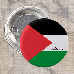Palestine button, patriotic Palestinian Flag Button