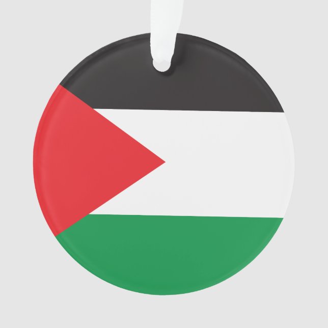 Palestine Button, Patriotic Palestinian Flag Ornament (Front)