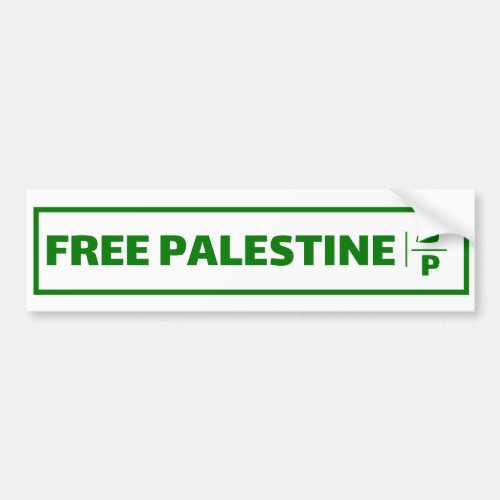 Palestine car registration plate _ Free Palestine Bumper Sticker