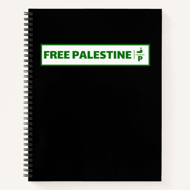 Palestine car registration plate - Free Palestine. Notebook (Front)