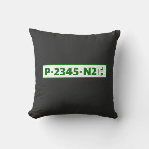 Palestine car registration plate - not real throw pillow