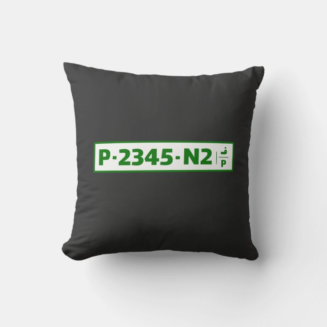 Palestine car registration plate - not real  throw pillow (Front)