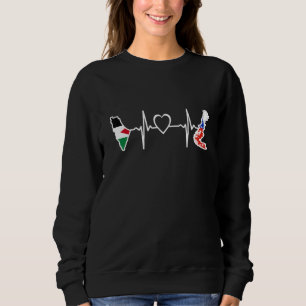 Palestine Chili Flag Palestinian Chilean Heartbeat Sweatshirt