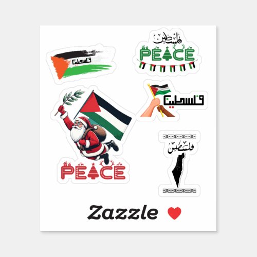 palestine christmas stickers
