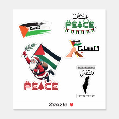 palestine christmas stickers