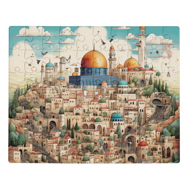Palestine Cityscape Illustration Jigsaw Puzzle (Puzzle Horizontal)
