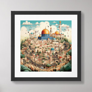 Palestine Cityscape Illustration Poster