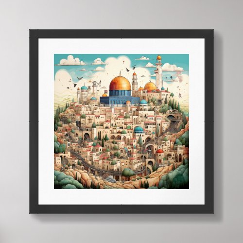 Palestine Cityscape Illustration Poster