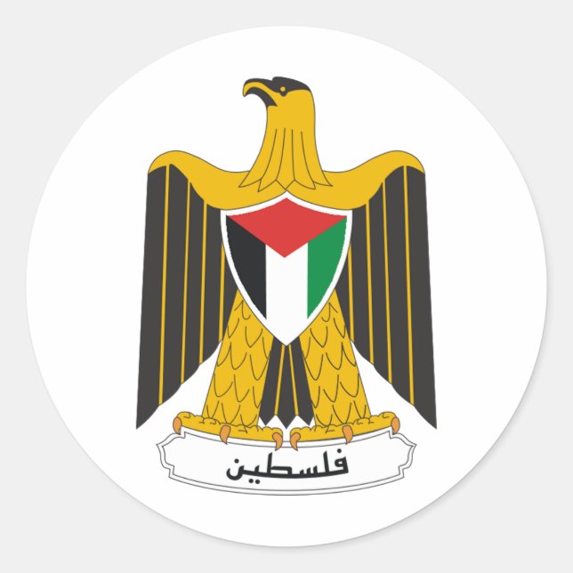 Palestine Coat of Arms Classic Round Sticker (Front)