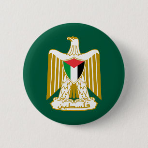 Palestine country coat arms symbol emblem flag eag button
