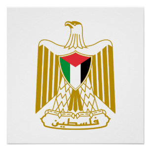 Palestine country coat arms symbol emblem flag eag poster