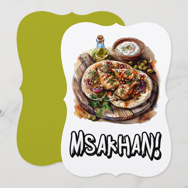 Palestine Cuisine Msakhan Olive Oil- مسخن فلسطين Invitation (Front/Back)
