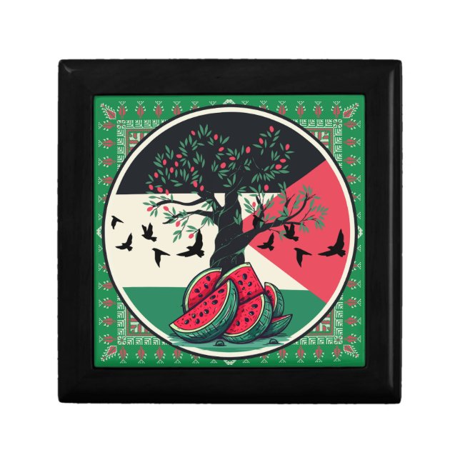 palestine culuture | palestine watermelon, olive t gift box (Front)