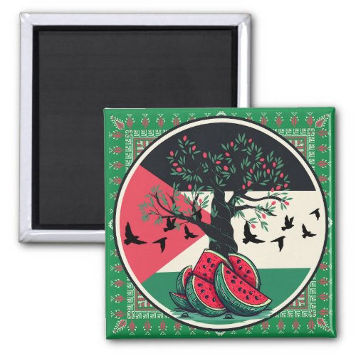 palestine culuture  palestine watermelon olive t magnet